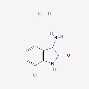 molecular formula C8H8Cl2N2O B1527140 3-Amino-7-chloro-1,3-dihydro-2H-indol-2-one hydrochloride CAS No. 1332528-31-0