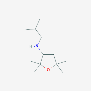 molecular formula C12H25NO B15271425 2,2,5,5-tetramethyl-N-(2-methylpropyl)oxolan-3-amine 