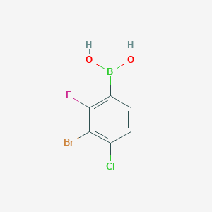 molecular formula C6H4BBrClFO2 B1527144 3-Bromo-4-chloro-2-fluorophenylboronic acid CAS No. 1987879-74-2