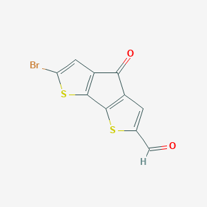 molecular formula C10H3BrO2S2 B15271462 10-Bromo-7-oxo-3,11-dithiatricyclo[6.3.0.0,2,6]undeca-1(8),2(6),4,9-tetraene-4-carbaldehyde 
