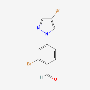 molecular formula C10H6Br2N2O B15271476 2-Bromo-4-(4-bromo-1H-pyrazol-1-yl)benzaldehyde 