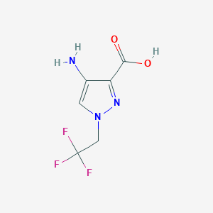 molecular formula C6H6F3N3O2 B15271479 4-Amino-1-(2,2,2-trifluoroethyl)-1H-pyrazole-3-carboxylic acid 