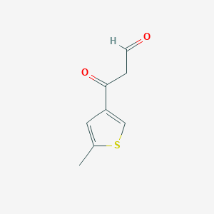 molecular formula C8H8O2S B15271490 3-(5-Methylthiophen-3-yl)-3-oxopropanal 