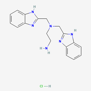 molecular formula C18H21ClN6 B1527151 N,N-Bis(1H-benzimidazol-2-ylmethyl)ethane-1,2-diamine hydrochloride CAS No. 1354550-80-3