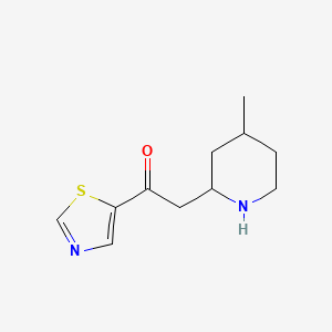 molecular formula C11H16N2OS B15271531 2-(4-Methylpiperidin-2-yl)-1-(1,3-thiazol-5-yl)ethan-1-one 