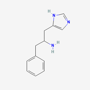 molecular formula C12H15N3 B15271579 1-(1H-imidazol-5-yl)-3-phenylpropan-2-amine 