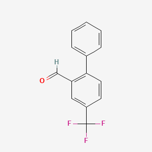 molecular formula C14H9F3O B15271584 2-Formyl-4-(trifluoromethyl)biphenyl 