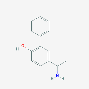 molecular formula C14H15NO B15271586 4-(1-Aminoethyl)-2-phenylphenol 