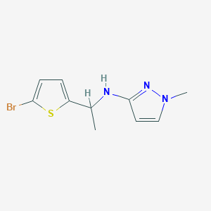 molecular formula C10H12BrN3S B15271597 N-[1-(5-Bromothiophen-2-yl)ethyl]-1-methyl-1H-pyrazol-3-amine 