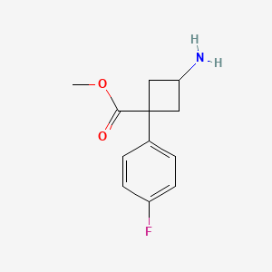 molecular formula C12H14FNO2 B15271607 Methyl3-amino-1-(4-fluorophenyl)cyclobutane-1-carboxylate 