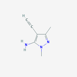 molecular formula C7H9N3 B15271612 4-ethynyl-1,3-dimethyl-1H-pyrazol-5-amine 