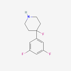 molecular formula C11H12F3N B15271640 4-(3,5-Difluorophenyl)-4-fluoropiperidine 
