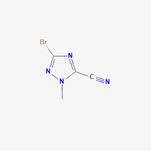 molecular formula C4H3BrN4 B1527165 3-bromo-1-methyl-1H-1,2,4-triazole-5-carbonitrile CAS No. 1350521-71-9