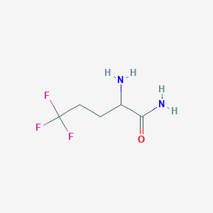 molecular formula C5H9F3N2O B15271659 2-Amino-5,5,5-trifluoropentanamide 