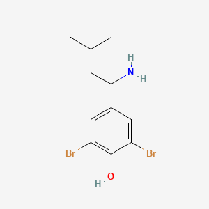molecular formula C11H15Br2NO B15271661 4-(1-Amino-3-methylbutyl)-2,6-dibromophenol 