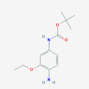 molecular formula C13H20N2O3 B15271665 tert-Butyl N-(4-amino-3-ethoxyphenyl)carbamate 