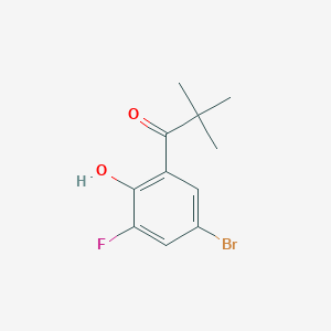 molecular formula C11H12BrFO2 B15271672 1-(5-Bromo-3-fluoro-2-hydroxyphenyl)-2,2-dimethylpropan-1-one 