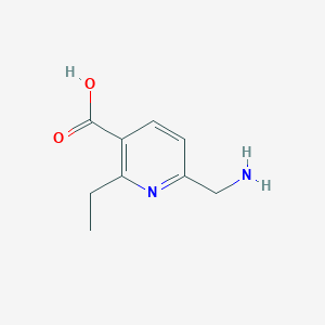 molecular formula C9H12N2O2 B15271688 6-(Aminomethyl)-2-ethylpyridine-3-carboxylic acid 