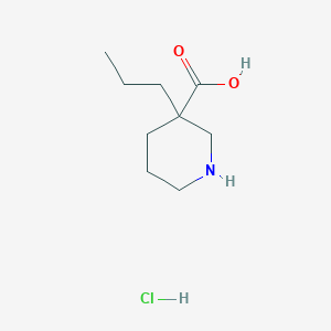 molecular formula C9H18ClNO2 B1527171 3-Propylpiperidine-3-carboxylic acid hydrochloride CAS No. 1332529-30-2