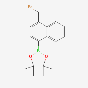 molecular formula C17H20BBrO2 B1527195 2-(4-(Bromomethyl)naphthalen-1-yl)-4,4,5,5-tetramethyl-1,3,2-dioxaborolane CAS No. 1422655-33-1