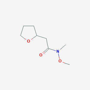 molecular formula C8H15NO3 B1527205 N-methoxy-N-methyl-2-(oxolan-2-yl)acetamide CAS No. 1496669-92-1