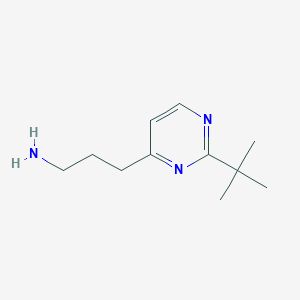 molecular formula C11H19N3 B1527222 3-(2-Tert-butylpyrimidin-4-yl)propan-1-amine CAS No. 1251088-05-7