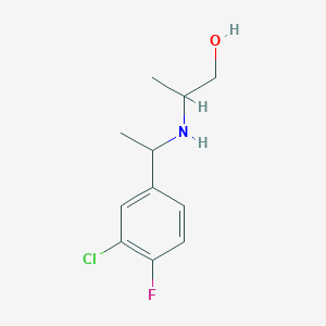molecular formula C11H15ClFNO B15272367 2-{[1-(3-Chloro-4-fluorophenyl)ethyl]amino}propan-1-ol 