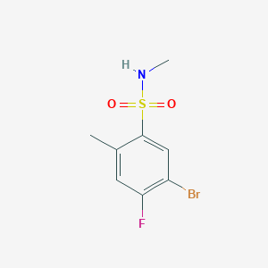 molecular formula C8H9BrFNO2S B15272486 5-Bromo-4-fluoro-N,2-dimethylbenzene-1-sulfonamide 