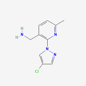 molecular formula C10H11ClN4 B1527269 [2-(4-chloro-1H-pyrazol-1-yl)-6-methylpyridin-3-yl]methanamine CAS No. 1251118-88-3
