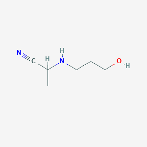 molecular formula C6H12N2O B1527282 2-[(3-Hydroxypropyl)amino]propanenitrile CAS No. 1018512-65-6