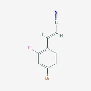 molecular formula C9H5BrFN B1527284 (2E)-3-(4-Bromo-2-fluorophenyl)prop-2-enenitrile CAS No. 1251527-80-6