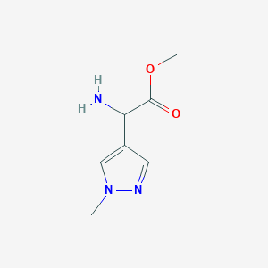 molecular formula C7H11N3O2 B15272848 Methyl 2-amino-2-(1-methyl-1H-pyrazol-4-yl)acetate 
