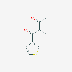 molecular formula C9H10O2S B15272979 2-Methyl-1-(thiophen-3-yl)butane-1,3-dione 