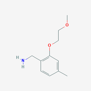 molecular formula C11H17NO2 B1527298 [2-(2-Methoxyethoxy)-4-methylphenyl]methanamine CAS No. 1249721-27-4