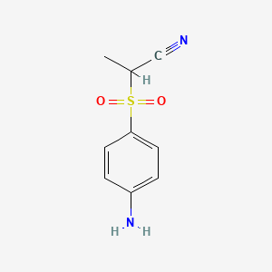 molecular formula C9H10N2O2S B1527300 2-(4-Aminobenzenesulfonyl)propanenitrile CAS No. 1251042-34-8