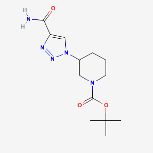 molecular formula C13H21N5O3 B15273276 tert-butyl 3-(4-carbamoyl-1H-1,2,3-triazol-1-yl)piperidine-1-carboxylate 