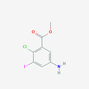 molecular formula C8H7ClINO2 B15273499 Methyl 5-amino-2-chloro-3-iodobenzoate 