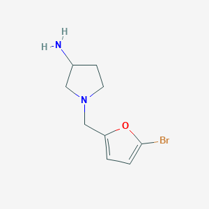 molecular formula C9H13BrN2O B1527350 1-((5-Bromofuran-2-yl)methyl)pyrrolidin-3-amine CAS No. 1251208-65-7