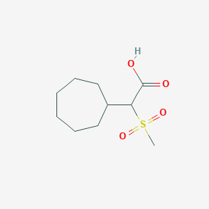 molecular formula C10H18O4S B15273505 2-Cycloheptyl-2-methanesulfonylacetic acid 