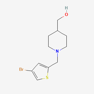 molecular formula C11H16BrNOS B1527357 {1-[(4-Bromothiophen-2-yl)methyl]piperidin-4-yl}methanol CAS No. 1247407-17-5