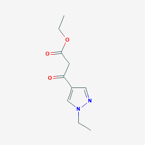molecular formula C10H14N2O3 B1527369 ethyl 3-(1-ethyl-1H-pyrazol-4-yl)-3-oxopropanoate CAS No. 1216162-03-6