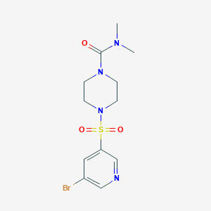 molecular formula C12H17BrN4O3S B1527371 4-(5-Bromopyridin-3-ylsulfonyl)-n,n-dimethylpiperazine-1-carboxamide CAS No. 1304452-72-9