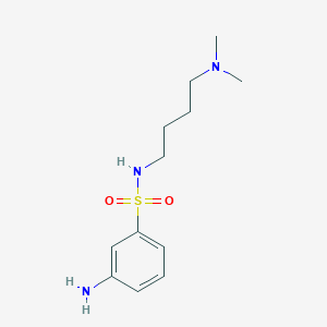 molecular formula C12H21N3O2S B1527373 3-amino-N-[4-(dimethylamino)butyl]benzene-1-sulfonamide CAS No. 1292173-12-6