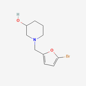 molecular formula C10H14BrNO2 B1527375 1-((5-Bromofuran-2-yl)methyl)piperidin-3-ol CAS No. 1248211-47-3