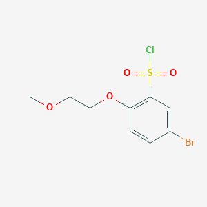 molecular formula C9H10BrClO4S B1527384 5-Bromo-2-(2-methoxyethoxy)benzene-1-sulfonyl chloride CAS No. 1247381-44-7