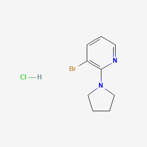 molecular formula C9H12BrClN2 B1527386 3-Bromo-2-pyrrolidinopyridine, HCl CAS No. 1345471-58-0