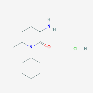 molecular formula C13H27ClN2O B1527394 2-Amino-N-cyclohexyl-N-ethyl-3-methylbutanamide hydrochloride CAS No. 1236254-85-5