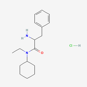 molecular formula C17H27ClN2O B1527396 2-Amino-N-cyclohexyl-N-ethyl-3-phenylpropanamide hydrochloride CAS No. 1236260-58-4