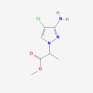 molecular formula C7H10ClN3O2 B15274105 methyl 2-(3-amino-4-chloro-1H-pyrazol-1-yl)propanoate 