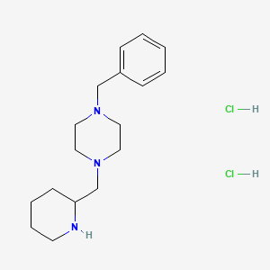 molecular formula C17H29Cl2N3 B1527428 1-Benzyl-4-(2-piperidinylmethyl)piperazine dihydrochloride CAS No. 1220021-41-9